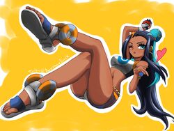 awesomeerix dark-skinned_female gym_leader nessa_(pokemon) pokemon pokemon_ss swimwear rating:Questionable score:56 user:Flake456