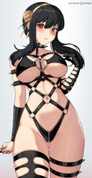 1girls armwear assassin big_breasts black_hair blood blush blushing_at_viewer breasts eye_contact female female_only gloves hioyami long_hair looking_at_viewer red_eyes slutty_outfit solo spy_x_family standing stiletto_(weapon) thick_thighs thighs thorn_princess wide_hips yor_briar yor_forger rating:Questionable score:253 user:Thebuki