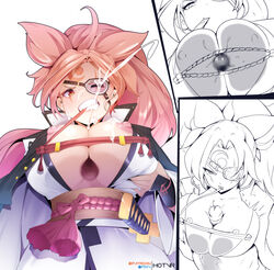 1boy angry baiken disinterested glaring guilty_gear guilty_gear_strive hotvr large_breasts paizuri rating:Explicit score:143 user:Katsumaki