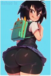  3rd_party_edit ai_generated ashaa ass_focus backsack booty_shorts female female_only huge_ass marvel miniskirt peni_parker pleated_skirt school_uniform spats spider-man:_across_the_spider-verse spider-man:_into_the_spider-verse spider-man_(series)  rating:explicit score: user:bot