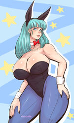 1girls aqua_hair big_breasts black_leotard black_nails blue_eyes breasts bulma_(bunny) bulma_briefs bunny_ears bunnysuit cleavage cuffs curvy dragon_ball dragon_ball_(classic) female female_only fully_clothed huge_breasts large_breasts leotard medium_hair painted_nails pantyhose pinkkoffin pose shounen_jump sideboob smile solo solo_female strapless strapless_leotard tagme teenager thick thick_thighs thunder_thighs voluptuous rating:Safe score:122 user:ChibiUsa