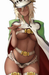 belt black_panties black_thong blonde_hair breasts cape guilty_gear hat hot_pants k19 looking_at_viewer panties ramlethal_valentine red_eyes short_shorts shorts skindentation standing tagme thighs thong unbuttoned unbuttoned_shorts underboob rating:Questionable score:176 user:AbsoluteTerritory