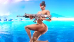 3d dash23 firearm fortnite fortnite:_battle_royale kor_(fortnite) nude nude_female sfm source_filmmaker rating:Explicit score:21 user:dash23mx