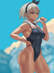 1girls after_exercise armpit armpit_fetish armpits ass athletic athletic_female bare_legs bare_shoulders bare_thighs bea_(pokemon) big_ass big_breasts big_thighs black_leotard black_one-piece_swimsuit black_swimsuit blue_eyes blue_sky breasts clothing cloud clouds competition_swimsuit creatures_(company) dark_skin day daytime exercise exercise_clothing female female_focus female_only fit fit_female game_freak grabbing_object grabbing_towel grey_eyes grey_hair gym_leader hair_ornament hair_ribbon hairband hand_on_hip headband headgear headwear hi_res highleg highleg_bikini highleg_leotard highleg_swimsuit highres human large_ass leotard looking_away nintendo one-piece_swimsuit outdoors outside pokemon pokemon_(game) pokemon_ss short_hair sky sole_female solo solo_female solo_focus spiky_hair sportswear sweat sweatdrop sweating swimsuit swimwear tan tan_body tan_skin tanned tanned_skin thick thick_eyebrows thick_legs thick_thighs thighs tomboy toned toned_female towel towel_around_neck towel_grab wet wet_body wet_clothes wet_skin white_hair wide_hips zefra_bleu rating:Questionable score:340 user:iamtherock