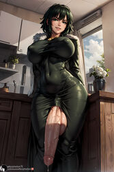 1futa 2024 ai_generated balls big_breasts big_penis big_testicles bodily_fluids breasts dark_green_hair dress dripping_precum exposed_penis flaccid fubuki_(one-punch_man) futa_only futanari green_eyes green_hair high_resolution highres indoors kitchen light-skinned_futanari light_skin lips looking_at_viewer navel nipple_bulge one-punch_man penis potted_plant precum precum_drip seductive self_upload shadyfox short_hair smile solo solo_focus solo_futa stable_diffusion standing teeth testicles uncensored veins veiny veiny_penis rating:Explicit score:270 user:Shadyfox