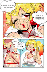 1girls breasts cleavage comic female female_only huge_breasts mario_(series) nintendo princess_peach sasatseng solo solo_female super_mario_3d_world rating:Explicit score:92 user:Dragonballgt9999