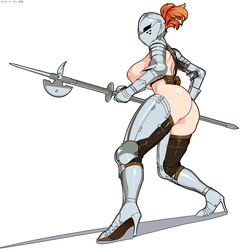 1girls alternate_version_available armet armor ass big_ass breasts breasts_out casual casual_nudity copyright_request couter cuisse female female_knight female_only gauntlets greaves helmet huge_breasts human kardia_of_rhodes knight light-skinned_female light_skin medieval_armour nisetanaqa partially_clothed plate_armor polearm poleaxe poleyn rerebrace sabatons solo spaulders vambraces weapon rating:Explicit score:327 user:daft_human