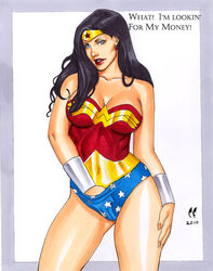 10s 2010 amazon artist_logo black_hair blue_eyes bracers chris_foulkes cleavage corset cropped_legs crown dc dc_comics earrings english_text hand_in_panties long_hair superheroine tiara wonder_woman wonder_woman_(series) rating:Explicit score:36 user:Bob_the_Guy