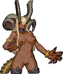 1girls alpha_channel animated blonde_hair dark-skinned_female drache_goldenes_(metal_slug) gif gold_jewelry horn metal_slug metal_slug_attack monster_girl not_faceless_(artist) pixel_art snk tail yellow_eyes rating:Explicit score:78 user:Usermeme