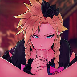 1boy big_penis blonde_hair blowjob blue_eyes braid braided_twintails canon_crossdressing cloud_strife crossdressing emotionless erection expressionless eyeshadow fellatio femboy final_fantasy final_fantasy_vii final_fantasy_vii_remake frown hand_on_penis holding_object holding_penis lips lipstick lipstick_on_penis loodncrood looking_at_viewer male nail_polish oral penis pov saliva saliva_on_penis solo_focus spiky_hair thighhighs tie trap uncomfortable yaoi rating:Explicit score:604 user:Senkuuy