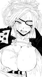 1boy 1girls alternate_breast_size asian asian_female baiken blush breasts cum cum_between_breasts cum_on_breasts ejaculation_between_breasts engulfing_paizuri eye_patch facial_expression greyscale guilty_gear guilty_gear_strive guilty_gear_xrd huge_breasts kaiman_(artist) kaiman_garupan large_breasts looking_at_viewer mammary_intercourse messy_hair monochrome one_arm paizuri paizuri_lead_by_female paizuri_on_lap pov pov_eye_contact pov_paizuri samurai straight rating:Explicit score:173 user:Fletanaju