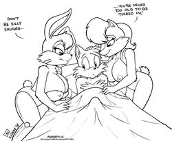 2010 anthro archie_comics bed breasts bulge bunnie_rabbot canine chipmunk clothing erection female fox fur humbird0 in_bed interspecies male mammal mobian_(species) monochrome multiple_females rabbit rodent sally_acorn sega sonic_(series) sonic_satam sonic_the_hedgehog_(archie) sonic_the_hedgehog_(comics) sonic_the_hedgehog_(series) tails text vkyrie rating:Explicit score:7 user:bot