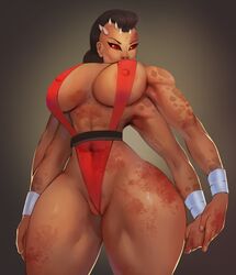 1girls 2d absurd_res athletic athletic_female big_breasts black_hair bracelet breasts busty cleavage erect_nipples female female_focus female_only four_arms horns hourglass_figure large_breasts long_hair midway monster_girl mortal_kombat mortal_kombat_3 navel nipple_bulge pubes pubic_hair pubic_hair_peek red_eyes sheeva shokan sideboob sling_bikini solo thick_thighs uruneu wide_hips rating:Explicit score:45 user:rohald