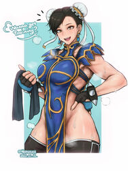 1girls alternate_costume capcom chun-li double_bun female female_only fingerless_gloves gloves hershuar official_alternate_costume qipao solo street_fighter street_fighter_v sweatdrop sweating sweaty tagme thick_thighs thighhighs thighs toned toned_female rating:Explicit score:343 user:reflet1