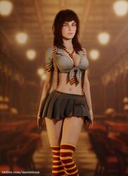 1girls 3d background blurry blurry_background breasts brown_eyes brown_hair cleavage eyes female_only front_view grey_clothing harry_potter hermione_granger human human_only indoors kneehighs large_breasts legwear light-skinned_female light_skin long_hair looking_at_viewer mavixtious medium_breasts midriff miniskirt nail_polish necktie necktie_between_breasts neckwear open_eyes pleated_skirt ribbon ribbons school_uniform schoolgirl shirt short_skirt short_sleeves skirt solo solo_focus standing stockings striped striped_legwear striped_neckwear striped_thighhighs striped_tie stripes student thighhighs tie tied_shirt uniform witch rating:Questionable score:83 user:Mueori