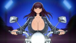 1girls 2d akiranime animated big_breasts bodysuit bouncing_breasts breasts brown_eyes brown_hair busty cleavage covered_nipples curvaceous driving expressionless female female_only huge_areolae huge_breasts huge_nipples human large_breasts latex latex_suit light_skin long_hair motorcycle partially_unzipped please_don't_bully_me,_nagatoro president_(nagatoro) riding sana_sunomiya solo zipper zipper_down rating:Questionable score:167 user:Vardigiil