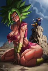 1girls 2boys babidi big_breasts blood blue_eyes breasts cloudy_sky corruption dabura dragon_ball dragon_ball_super dragon_ball_z elitenappa enemy_conversion female female_saiyan fusion green_hair kefla large_breasts legendary_super_saiyan majin_mark male muscular muscular_female potara_earrings ripped_clothing saiyan super_saiyan super_saiyan_2 rating:Explicit score:159 user:moistlover