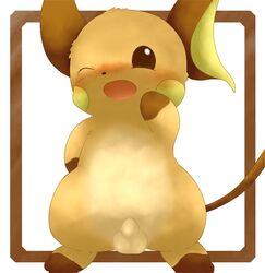 blush color feral front_view fur male male_only nintendo nude penis pokemon raichu rakurittsu solo standing tagme wink rating:Explicit score:2 user:bot