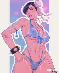 1girls arttoru bikini chun-li erect_nipples female muscular_female solo street_fighter rating:Questionable score:317 user:Freezer88