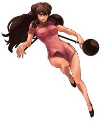  brown_eyes brown_hair china_dress chinadress chinese_clothes chui club dress hair_ornament open_mouth purple_hair ranma_1/2 red_eyes shampoo_(ranma_1/2) smile weapon  rating:safe score: user:bot