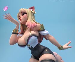 1girls 3d 3d_model ahri animal_ears artstation ass big_breasts blonde_hair breasts bursting_breasts busty chengyouliu cleavage ear female fox_ears fox_girl heart hips hourglass_figure human k/da_all_out_ahri k/da_all_out_series k/da_series large_breasts league_of_legends legs light-skinned_female light_skin lips multicolored_hair pink_hair shiny shiny_skin thick_legs thick_thighs thighs voluptuous whisker_markings wide_hips rating:Explicit score:29 user:ShadowPain