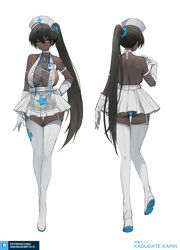 1girls asymmetrical_hair asymmetrical_sleeves back_view backless_outfit big_breasts blue_archive blue_panties breasts character_name choker cleaning_&_clearing_(blue_archive) crotchless_panties dark-skinned_female dark_skin dishwasher1910 female female_only fishnet_armwear front_view garter_straps gloves inner_sideboob karin_(blue_archive) long_ponytail millennium_science_school_student multiple_views nipple_bulge nurse nurse_cap nurse_uniform panties patreon_username plain_background short_skirt sideboob tagme thighhighs thighs white_background white_legwear yellow_eyes rating:Questionable score:166 user:CalZone