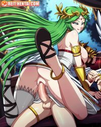 1boy 1girls :p background big_ass big_breasts big_penis cowgirl_position faceless_male female female_on_top female_penetrated femdom green_eyes green_hair kid_icarus long_hair nintendo palutena pit pit_(kid_icarus) reit sex tagme tongue_out vaginal_penetration watermark wet_pussy rating:Explicit score:297 user:Reit-9