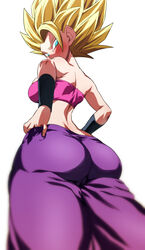 1girls absurd_res alien_human alien_look_like_human ass big_ass big_butt blonde_hair breasts caulifla dragon_ball dragon_ball_super extraterrestrial extraterrestrial_human eye_contact female female_focus high_resolution looking_at_another looking_at_viewer low-angle_view rom saiyan short_hair shounen_jump solo standing super_saiyan super_saiyan_2 thick_thighs thighs tight_clothing tight_pants white_background young_woman rating:Questionable score:246 user:Bikuta69