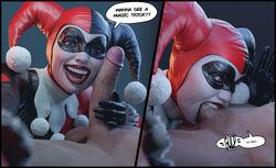 1boy 1girls 3d balls batesz batman:_arkham_knight batman_(series) big_penis blender blowjob blue_eyes clothed clothed_female clothed_female_nude_male clown_makeup cock_sleeve completely_nude dc dc_comics deepthroat deepthroat_biting deepthroat_holder deepthroat_no_hands deepthroat_smile dialogue domino_mask duo effortless_deepthroat english_text erection eyelashes eyeshadow facepaint fellatio female female_focus foreskin fully_clothed genitals gulp hands-free hands-free_deepthroat harley_quinn harley_quinn_(classic) harley_quinn_(injustice) headgear huge_cock human human_only imminent_deepthroat injustice_2 jester_cap light-skinned_female light-skinned_male light_skin lipstick long_penis looking_at_viewer magic_trick makeup male mask no_gag_reflex nude nude_male nudity open_mouth oral pale-skinned_female pale-skinned_male pale_skin penis red_lipstick seductive_eyes seductive_mouth sex smile speech_bubble swallowing_penis_while_deepthroat teeth teeth_on_penis text throat_bulge throat_goat twintails vein veiny_penis white_skin rating:Explicit score:552 user:justausername