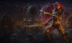  katarina knives kunai league_of_legends lol red_hair  rating:safe score: user:bot