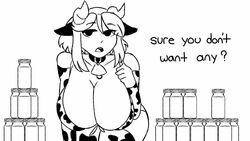 1girls 2d animal_ears animated big_breasts cleavage collar cow_girl cow_print emmpy english_text female female_only horns huge_ass huge_breasts large_ass large_breasts looking_at_viewer no_sound presenting presenting_breasts simple_background solo solo_focus tagme tail teasing text thick_ass thick_thighs thighhighs video voluptuous wide_hips rating:Questionable score:195 user:Derpinasex