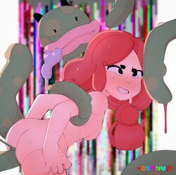 (mirius) 1girls arms_behind_back blush bondage brawl_stars dsmnup eyes_rolling_back female jessie_(brawl_stars) pleasure_face red_hair sex smile sweat teeth teeth_clenched tentacle twin_braids twintails vaginal_penetration rating:Explicit score:136 user:.doc.sex