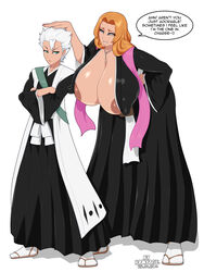 1boy 1girls 2022 age_difference alternate_breast_size annoyed areola_slip areolae artist_name before_sex big_breasts bimbo bleach blue_eyes breasts breasts_bigger_than_head captain_and_lieutenant chains cleavage crossed_arms dated duo erect_nipples erect_nipples_under_clothes gigantic_breasts green_eyes head_pat huge_areolae huge_breasts huge_nipples kimono light-skinned_male long_hair male/female male_with_female matsumoto_rangiku mole mole_under_mouth necklace nipples no_bra older_female orange_hair paid_reward rampage0118 robe sandals scarf short_hair shounen_jump smaller_male speech_bubble spiky_hair tabi talking taller_female tease teasing text toshiro_hitsugaya venus_body voluptuous white_hair younger_male rating:Explicit score:569 user:UnrealHarbor