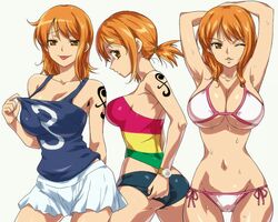 1girls big_breasts bikini breasts busty clones clothed curvy female female_only hairu nami one_piece one_piece_film_strong_world orange_hair partially_clothed seductive short_hair short_shorts shounen_jump solo tank_top tattoo wide_hips rating:Questionable score:275 user:lespam_605