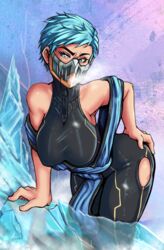 2d big_breasts blue_eyes blue_hair edit eyeshadow female female_only frost_(mortal_kombat) ice mask masked mortal_kombat mortal_kombat_11 netherrealm_studios patreon pinup reliusmax short_hair solo solo_female solo_focus tomboy variant very_short_hair rating:Safe score:224 user:rngeesus