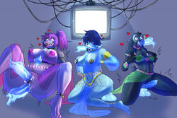 anal anal_sex anthro blue_hair blue_skin bondage bracelet breasts clitoris_piercing collar corruption deltarune double_penetration earrings eye_roll fellatio female female_protagonist femsub genderbent ghost_dicks happy_trance harem_outfit hat heart huge_breasts kneeling kris_(deltarune) kris_female_(deltarune) large_breasts lipstick long_hair makeup mind_control multiple_girls multiple_subs navel_piercing oral oral_sex paizuri purple_hair ralsei rule_63 sex susie_(deltarune) tech_control tomatson vaginal rating:Explicit score:131 user:backleglamb86