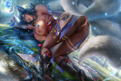 ahri big_breasts face_down_ass_up league_of_legends sakimichan thick_thighs rating:Explicit score:58 user:The_Realistic