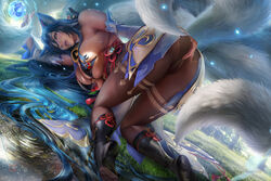 ahri big_breasts face_down_ass_up league_of_legends sakimichan thick_thighs rating:Explicit score:46 user:The_Realistic