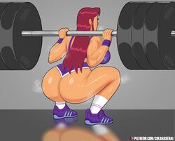 1girls alien_girl ass big_ass big_breasts coldarsenal dat_ass dc dc_comics facing_away female female_focus female_only gym_uniform huge_ass koriand'r large_breasts orange_skin red_hair reflection short_shorts simple_background solo solo_female solo_focus squatting starfire teen_titans thick_thighs weightlifting wide_hips workout rating:Questionable score:315 user:GaspinJojo