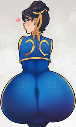 1girls big_ass blue_eyes brown_hair capcom chun-li clothed earrings female female_focus female_only heart huge_ass looking_at_viewer looking_back looking_behind piercing postblue98 presenting_ass presenting_hindquarters skin_tight street_fighter street_fighter_alpha wide_hips rating:Questionable score:533 user:LTM0358