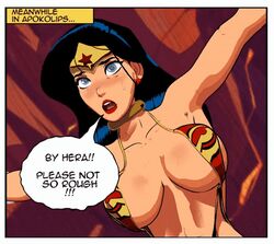 1girls abs animated apokolips big_breasts bikini blush bondage bouncing_breasts breasts crisisbeat dc_comics diana_prince female female_only femsub fit_female implied_penetration implied_sex light-skinned_female micro_bikini restrained superheroine sweat tears tied_up wonder_woman wonder_woman_(series) rating:Explicit score:349 user:Tronitrus