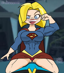 1girls abs aqualad big_penis blonde_hair blondie blue_eyes cape cartoon_network dc dc_comics dc_super_hero_girls erection erection_under_clothes evil_raccoon garth_bernstein_(shg) kara_danvers_(shg) kara_zor-el muscles muscular muscular_female partial_male short_hair skirt smile supergirl superheroine thick_thighs thighs underwear white_body white_skin rating:Explicit score:22 user:MapHCosmico