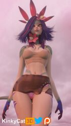 1girls 3d animated animated_gif breasts clothing erect_nipples female female_only gif kinkykatt3d league_of_legends medium_breasts neeko nipple_bulge panties revealing_clothes skirt solo walk_cycle walking wide_hips rating:Safe score:133 user:kinkykatt3d