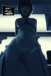 1girls areolae atlus breasts breasts_out breasts_outside english english_text femdom fugtrup light-skinned_female light_skin looking_at_viewer looking_down navel nipple_piercing nipples pale-skinned_female pale_skin persona persona_5 solo solo_female solo_focus tae_takemi text thick_thighs toned toned_belly toned_body toned_female toned_stomach undressing wide_hips rating:Explicit score:525 user:GaspinJojo