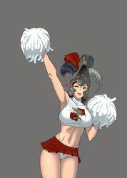 cheerleader cheerleader_uniform female female_only karl_franz pantyshot rule_63 skirt_lift smokedpaprika solo solo_female warhammer_(franchise) warhammer_fantasy rating:Explicit score:41 user:BiggieBausBoi