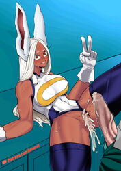 1boy 1boy1girl 1girls amano44 big_breasts big_penis blush breasts bunny_ears bunny_girl censored censored_penis clothing color cum cum_in_pussy cum_inside dark-skinned_female dark_skin excessive_cum gloves hero_outfit_(mha) interracial izuku_midoriya leg_muscles legs legwear long_ears long_hair looking_at_viewer midoriya_izuku miruko muscles muscular muscular_female my_hero_academia patreon patreon_logo patreon_username red_eyes rumi_usagiyama rumi_usagiyama_(hero_outfit) smile smiley_face sweat sweating tagme thick_thighs thighhighs thighs usagiyama_rumi usagiyama_rumi_(hero_outfit) vein veiny_penis white_gloves white_hair rating:Explicit score:97 user:Redoshia