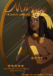 1girls aladdin arm_bracelets arms big_breasts breasts brown_eyes brown_hair cat_eyes cleavage comic comic_cover completely_nude completely_nude_female dark_skin disguise disney dontfapgirl english english_text evil_grin fangs female female_only furry grin grinning human human_disguise humanization lips lipstick long_hair mirage_(aladdin) nude nude_female reflection sideboob smile species_transformation teeth text rating:Explicit score:24 user:LightningRod