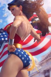 1animal 1girls american_flag animal artgerm ass back big_ass big_butt blue_panties blue_sky breasts brown_eyes brown_hair butt cloud covered_breasts covered_pussy dc dc_comics diana_prince eagle female female_only fit fit_female fully_clothed gold_ring gold_rings hips large_ass muscular_back red_shirt silver_ring silver_rings solo washington white_house wide_hips wonder_woman wonder_woman_(series) rating:Safe score:133 user:EveryUpload