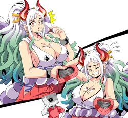 1girls big_breasts blue_hair breasts brown_eyes clothed clothing curvy curvy_figure demon ear_piercing earrings female female_focus female_only gradient_hair hakama hi_res highres hoop_earrings horned_humanoid horns huge_breasts humanoid lewdamone light-skinned_female light_skin long_hair multicolored_hair multiple_views one_piece oni oni_horns red_eyes revealing_clothes simple_background solo solo_female standing thick_thighs thighs two_tone_hair white_hair wide_hips yamato_(one_piece) yokai rating:Questionable score:237 user:Redoshia