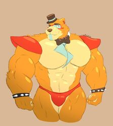 abs bear biceps five_nights_at_freddy's five_nights_at_freddy's:_security_breach fnaf furry gay glamrock_freddy_(fnaf) male_only muscular muscular_male pecs shoulder_pads thighs underwear rating:Questionable score:28 user:Abashelha